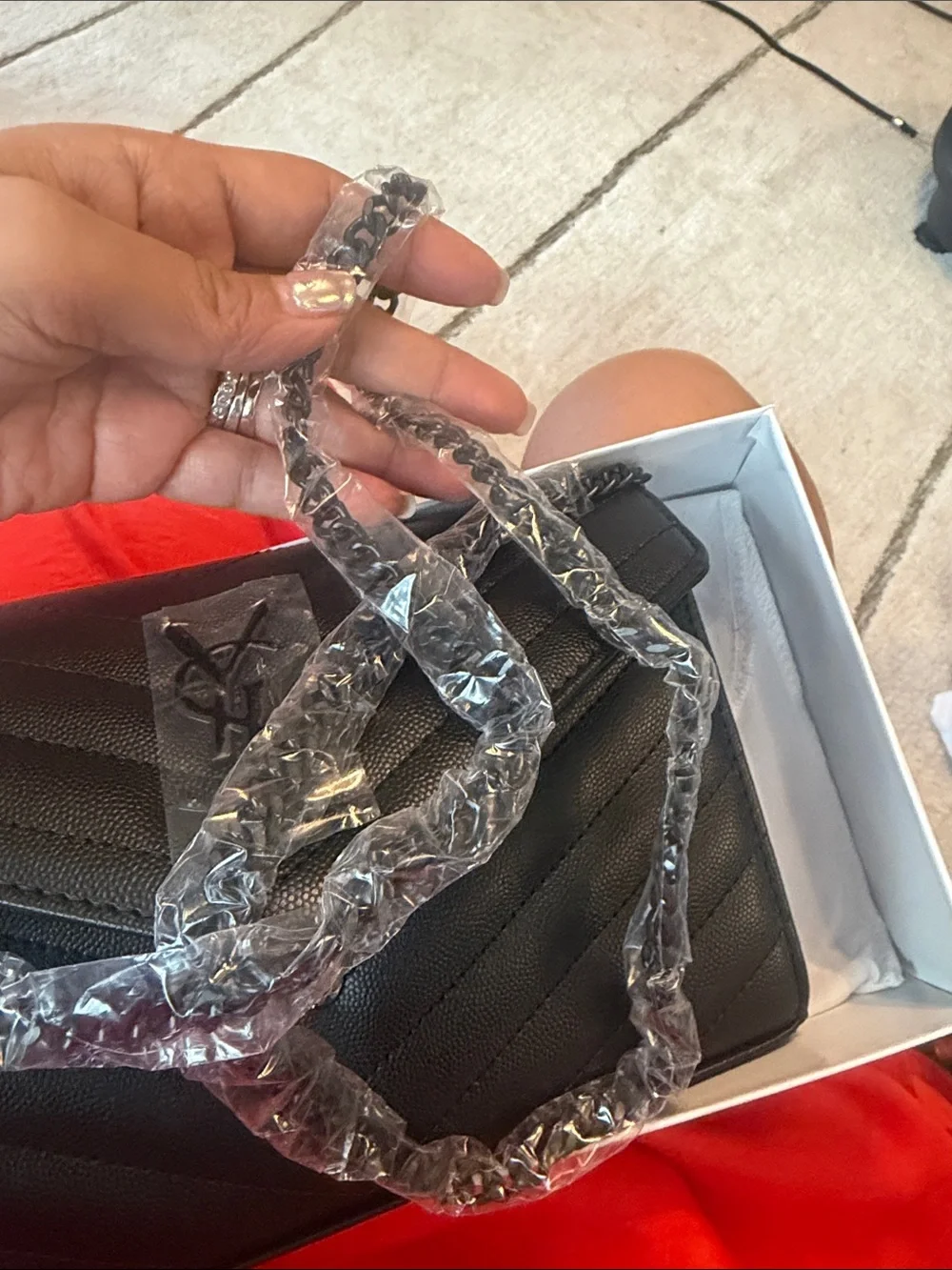 Saint Laurent Black Quilted Leather Clutch Wallet with YSL Logo